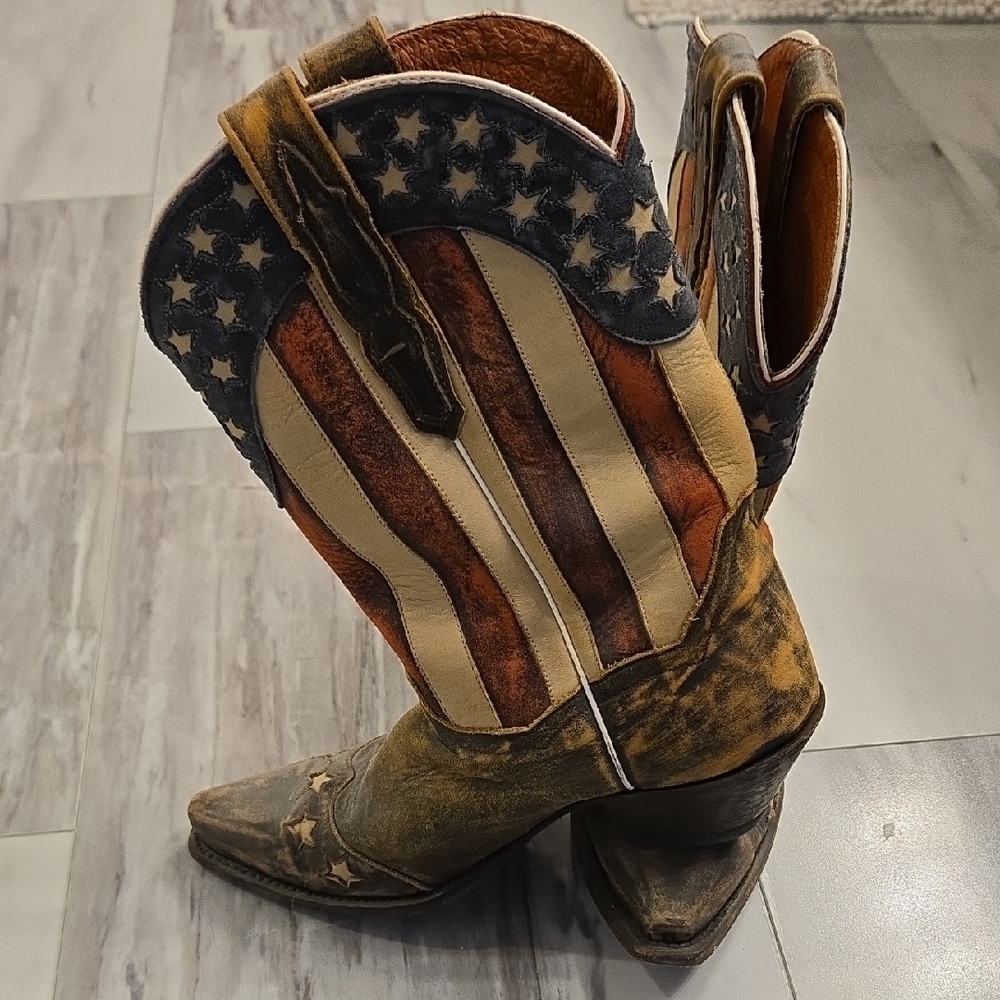 Dan Post American Flag Womens Cowboy Boots - Picture 3 of 9